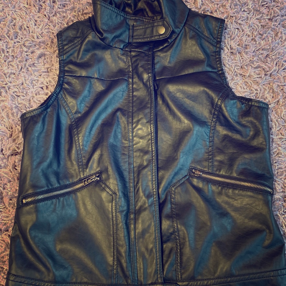Women’s Paper Tee Faux Leather Vest